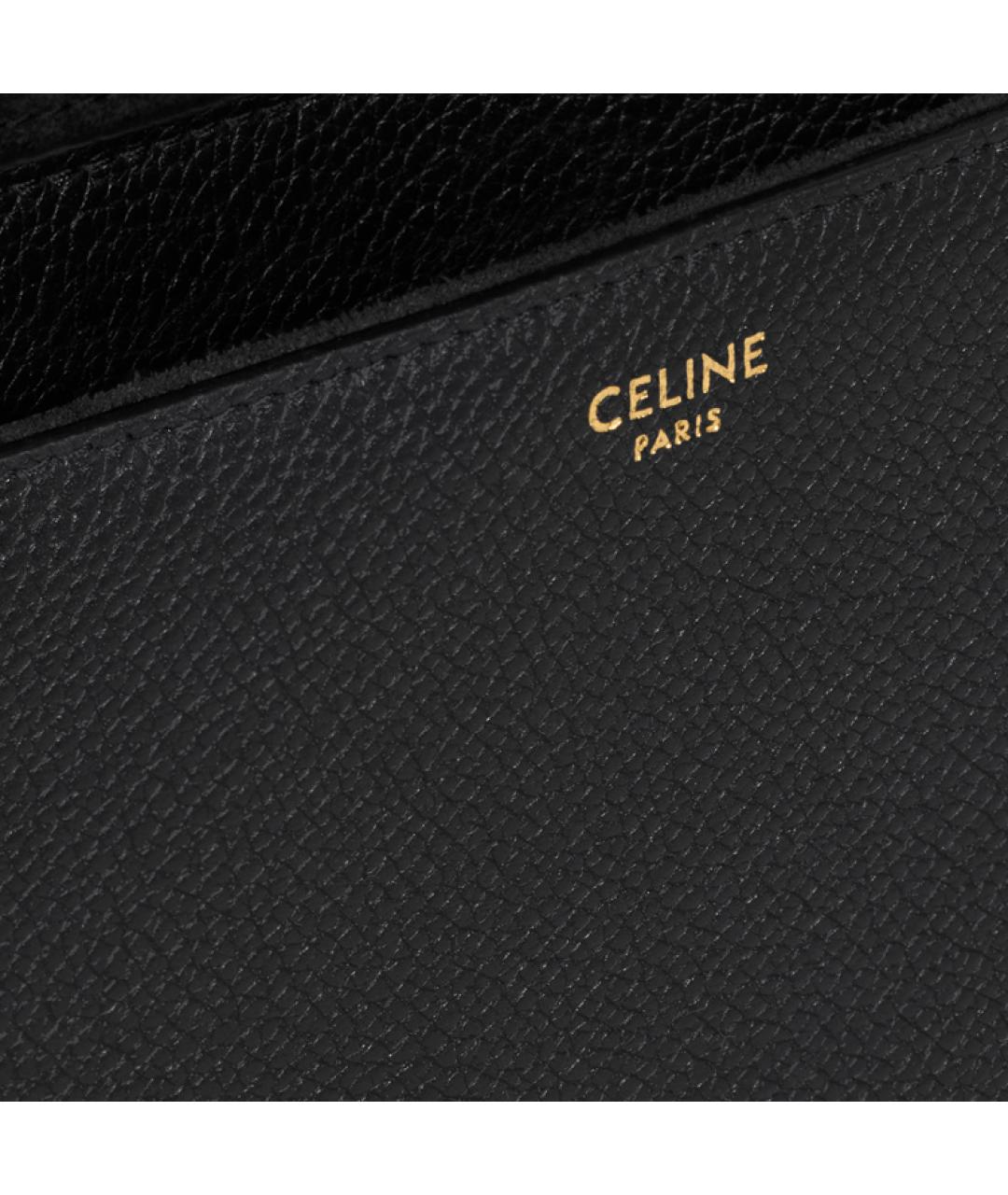 CELINE Черная кожаная сумка через плечо, фото 5