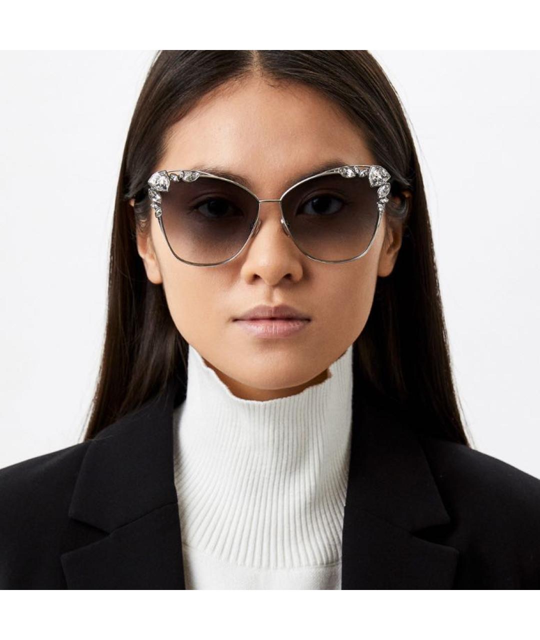 JIMMY CHOO Серебряные металлические солнцезащитные очки, фото 6