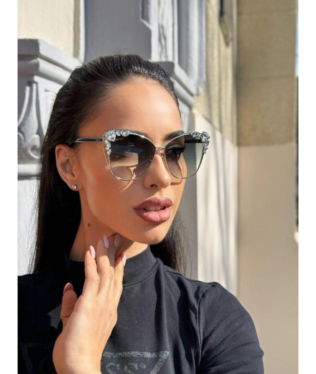 JIMMY CHOO Серебряные металлические солнцезащитные очки, фото 5