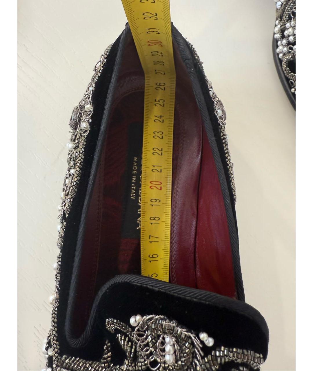 DOLCE&GABBANA Черные бархатные лоферы, фото 6