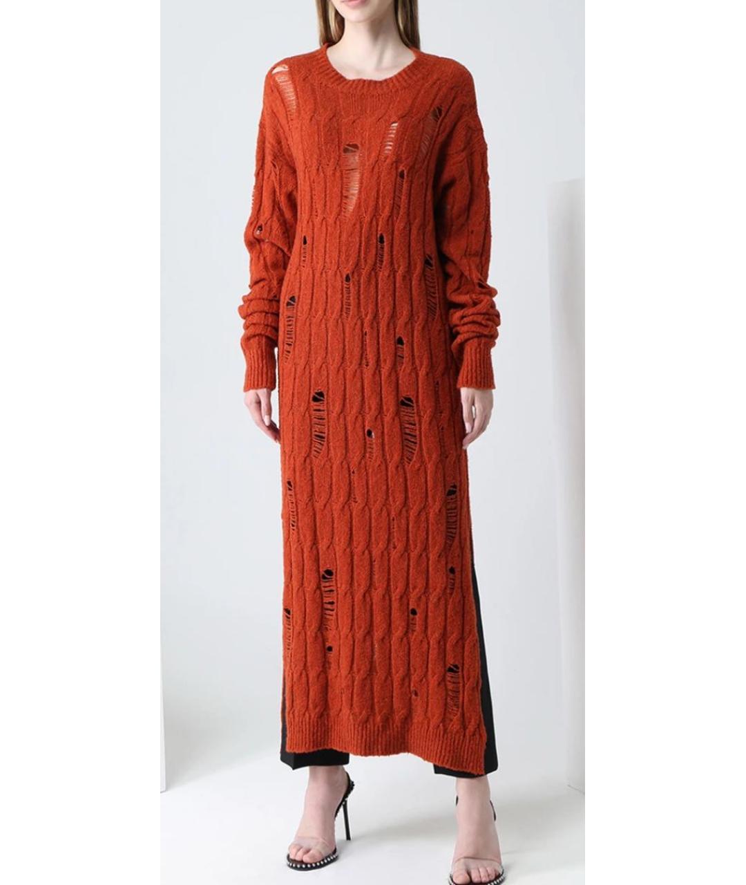 DAMIR DOMA Оранжевое шерстяное повседневное платье, фото 5