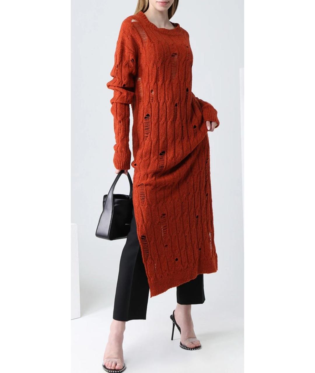 DAMIR DOMA Оранжевое шерстяное повседневное платье, фото 7