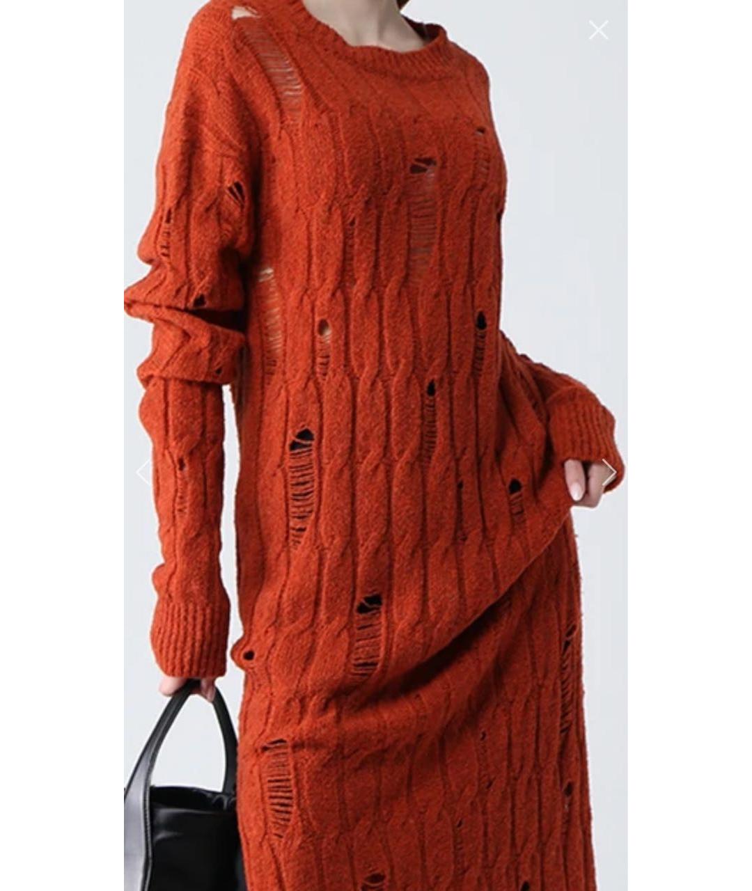 DAMIR DOMA Оранжевое шерстяное повседневное платье, фото 6