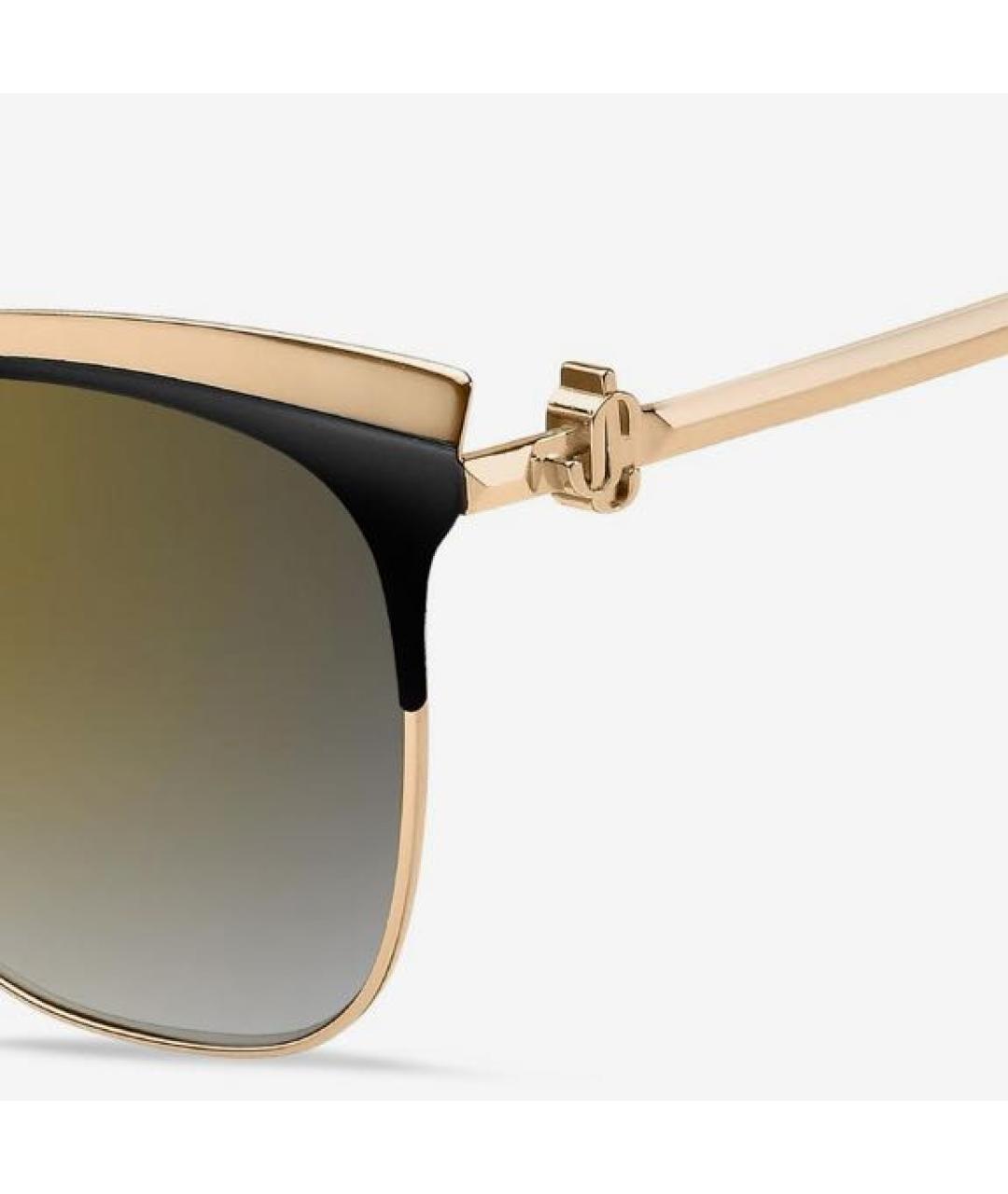 JIMMY CHOO Золотые металлические солнцезащитные очки, фото 4