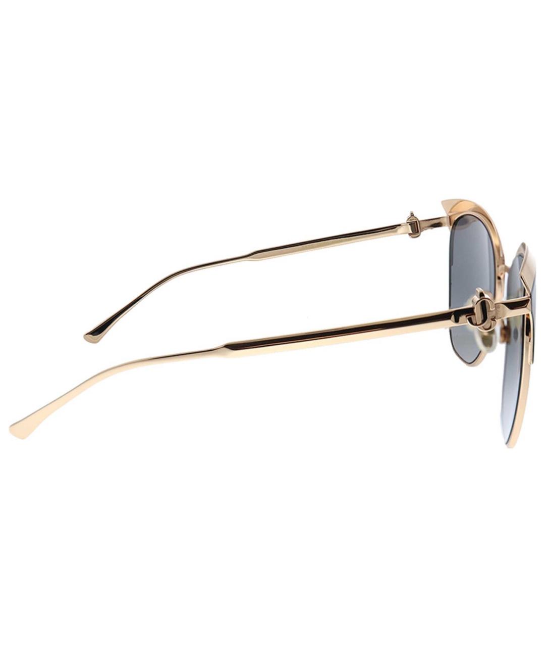 JIMMY CHOO Золотые металлические солнцезащитные очки, фото 2