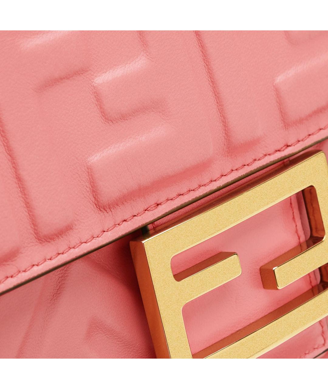FENDI Розовая кожаная сумка через плечо, фото 5