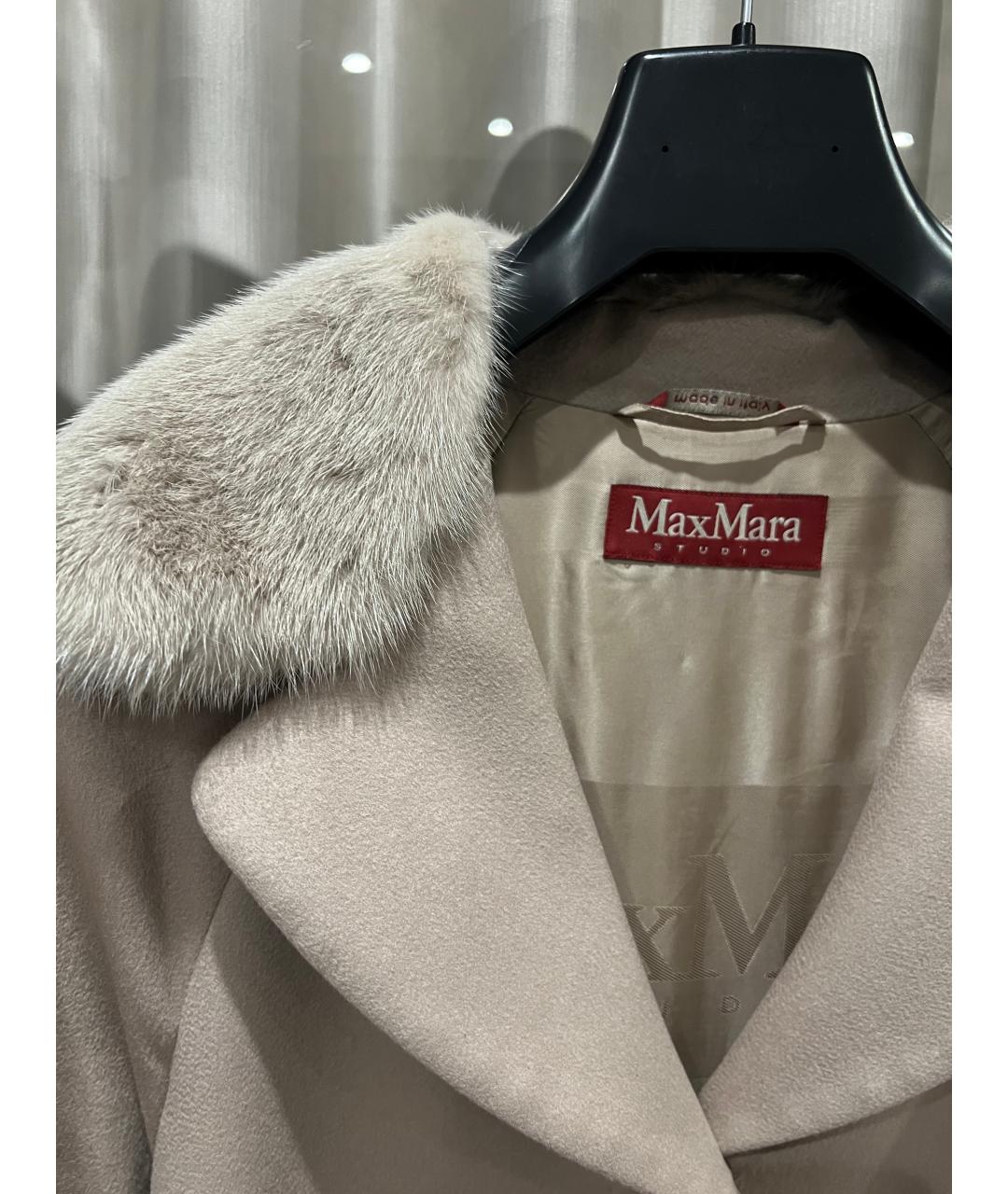 MAX MARA STUDIO Бежевое кашемировое пальто, фото 2