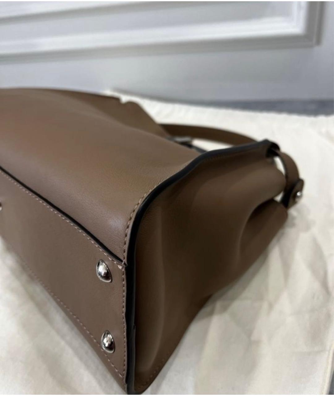 FENDI Коричневая кожаная сумка через плечо, фото 3