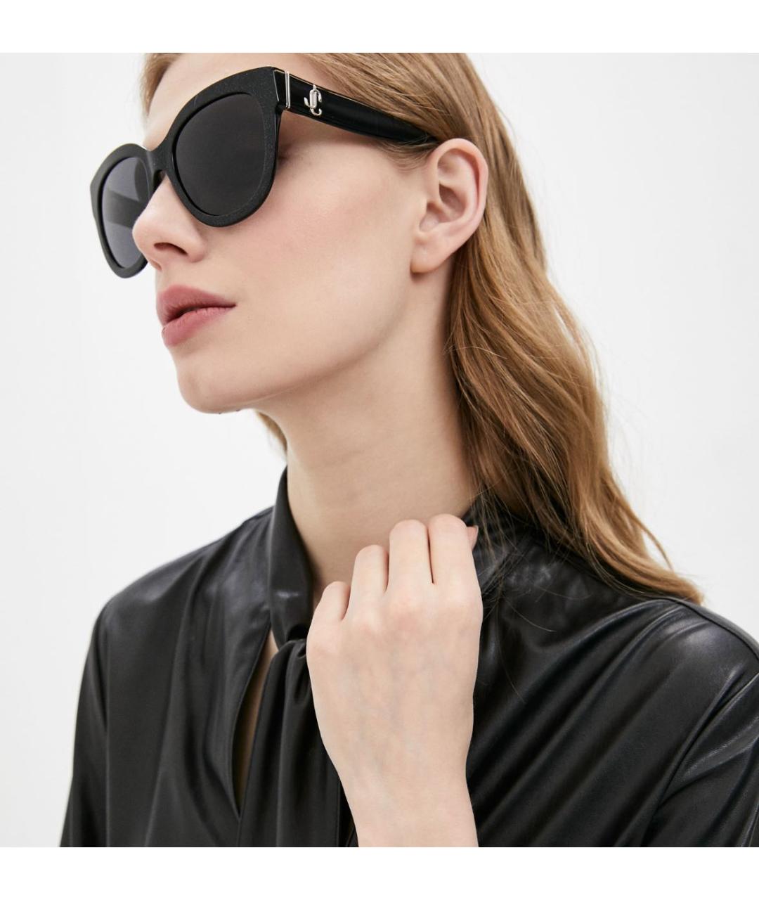 JIMMY CHOO Черные пластиковые солнцезащитные очки, фото 2