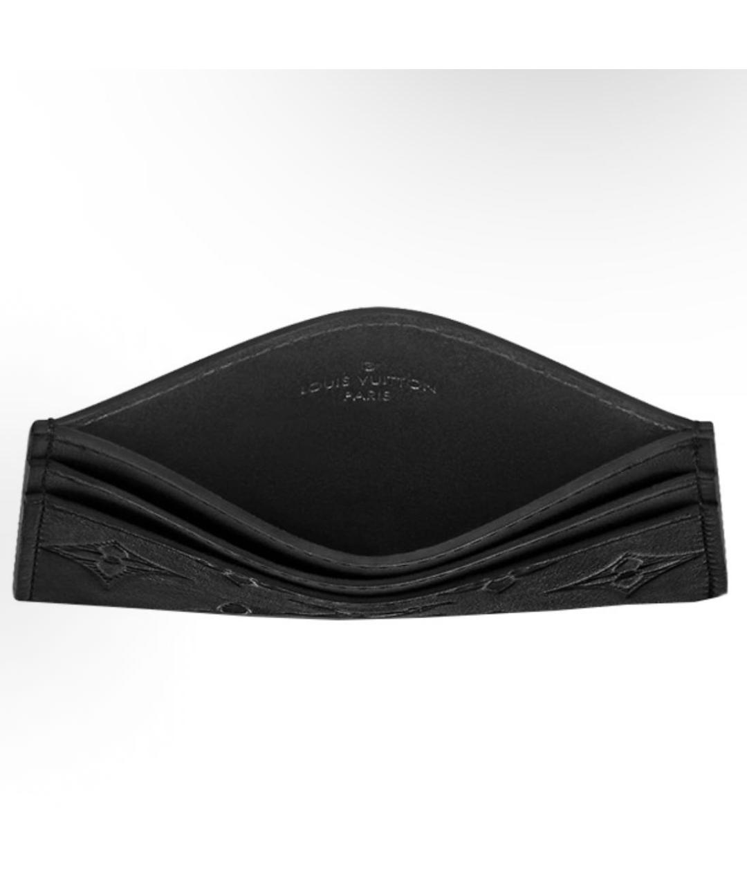 LOUIS VUITTON Черный кожаный кардхолдер, фото 3