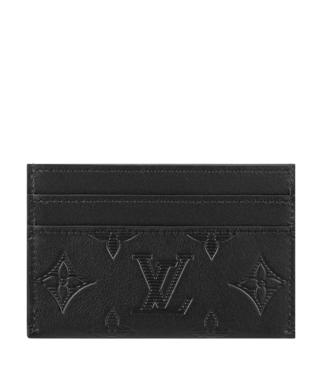 LOUIS VUITTON Черный кожаный кардхолдер, фото 1