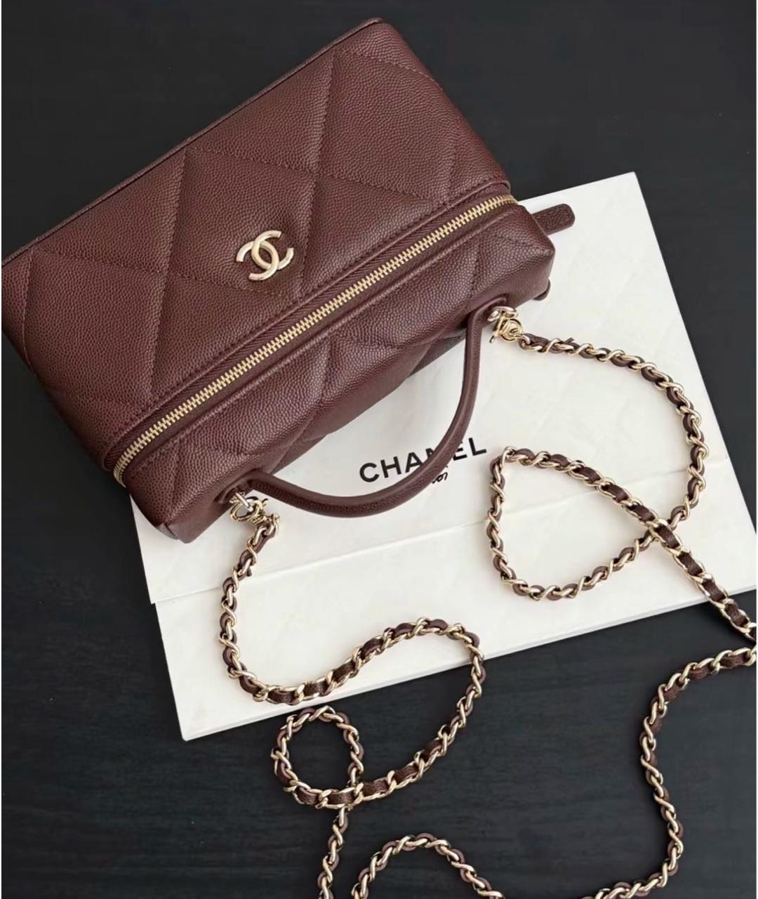 CHANEL Коричневая кожаная сумка через плечо, фото 6