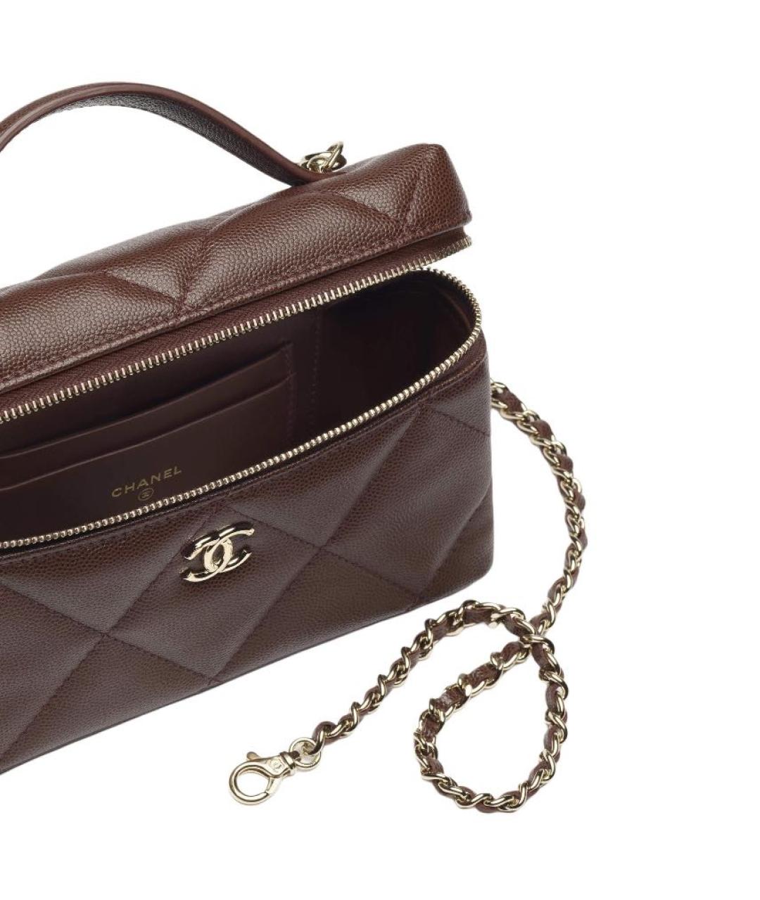 CHANEL Коричневая кожаная сумка через плечо, фото 4