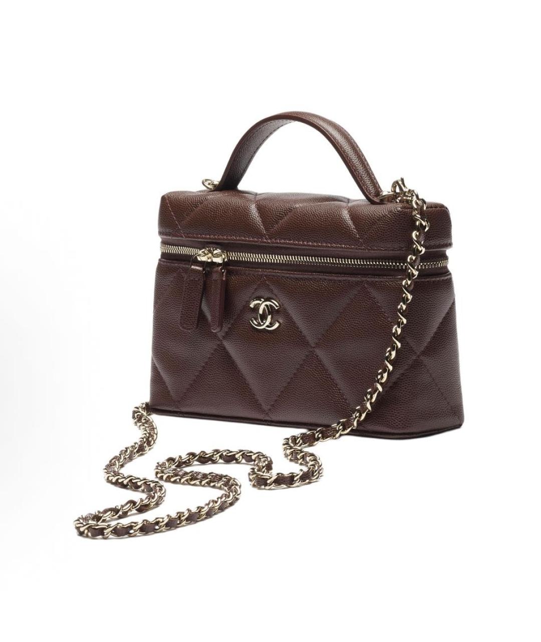 CHANEL Коричневая кожаная сумка через плечо, фото 2