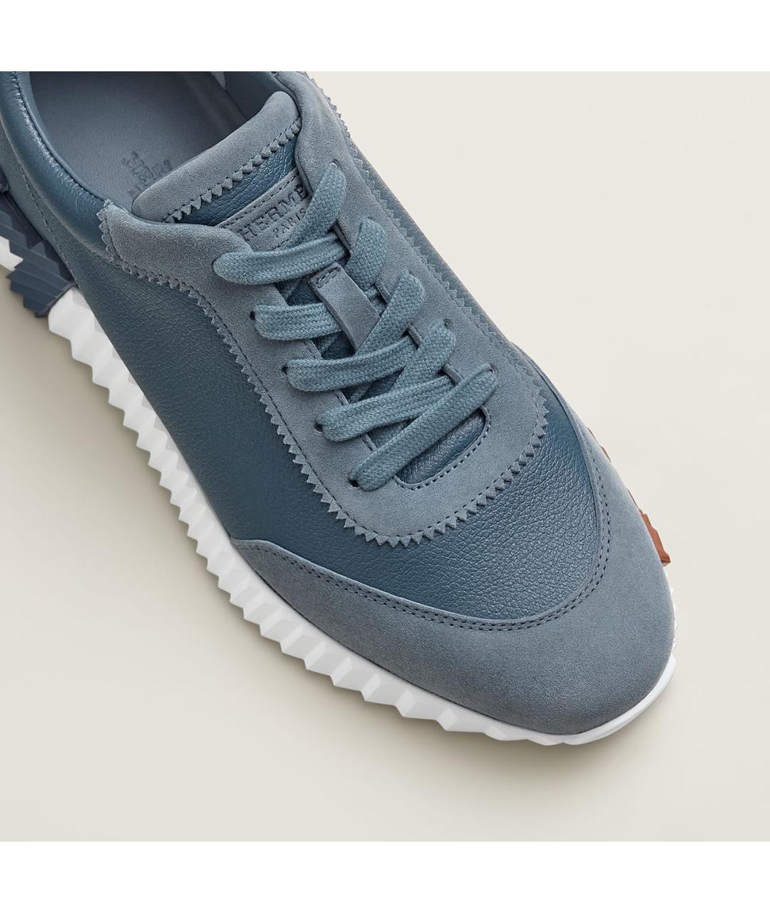 HERMES Синие кожаные кроссовки, фото 4