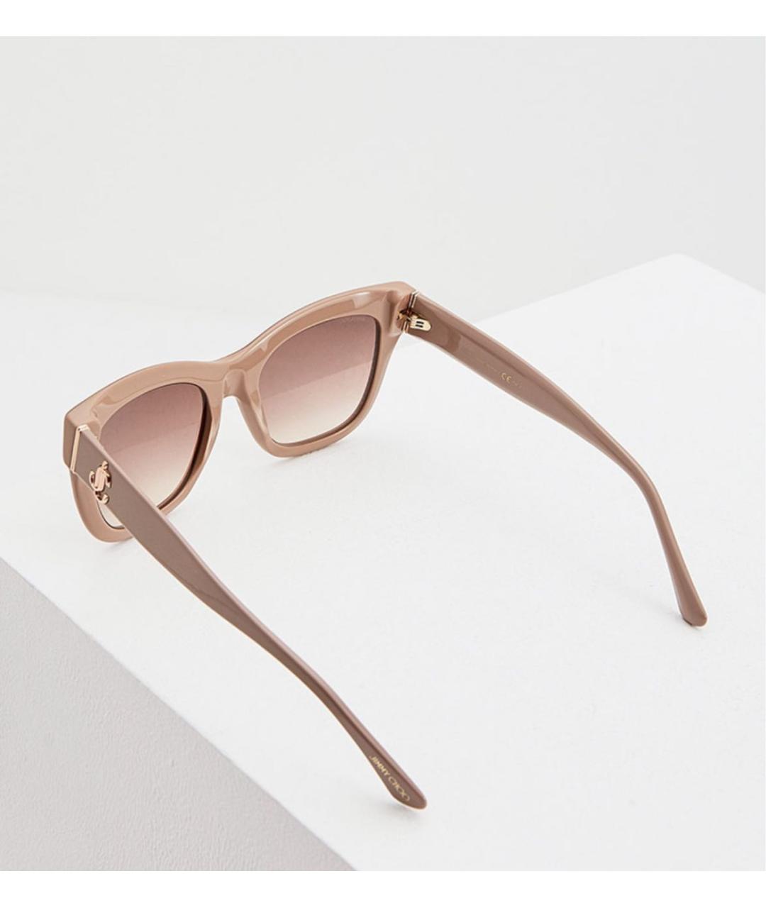JIMMY CHOO Бежевые пластиковые солнцезащитные очки, фото 3