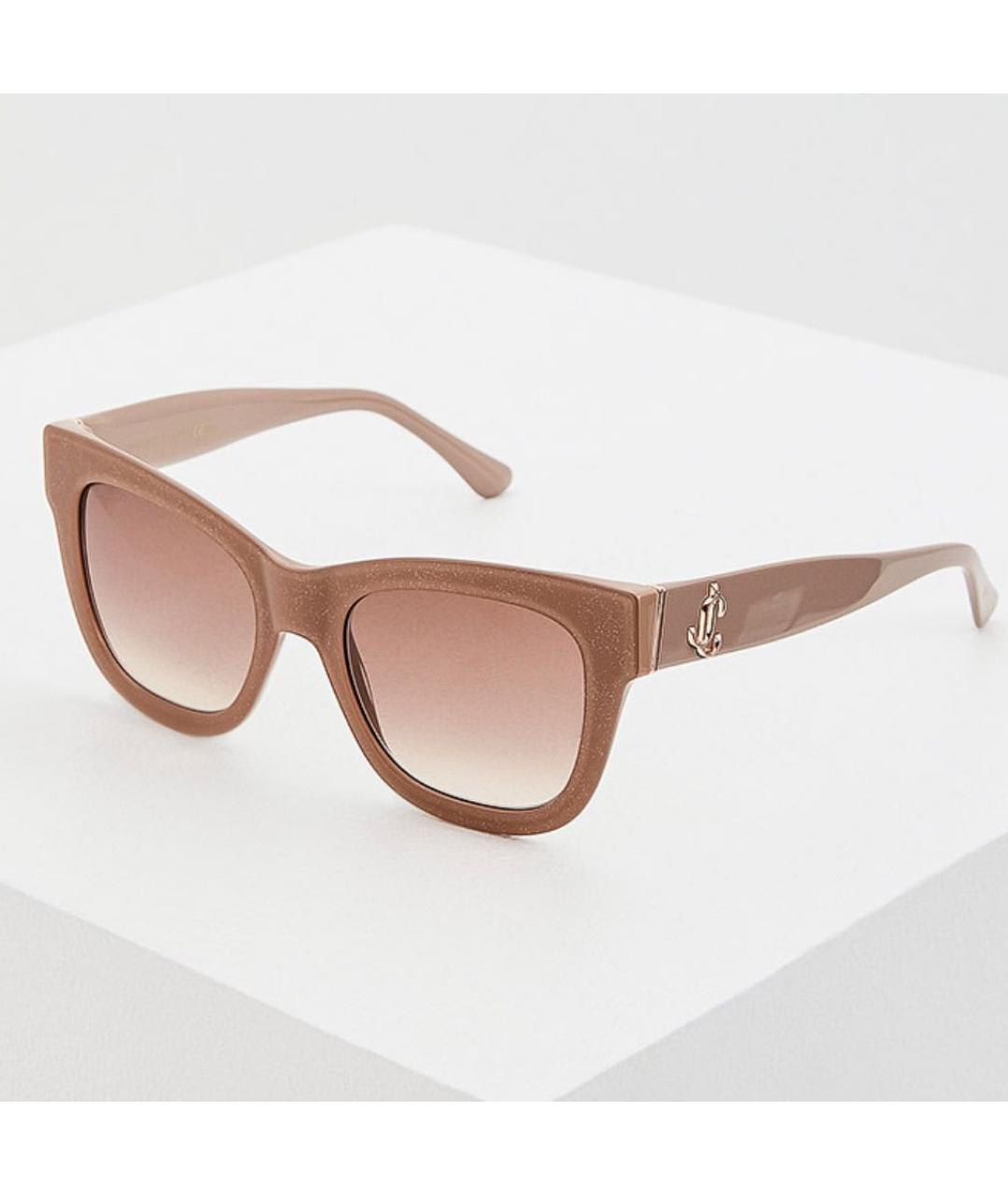 JIMMY CHOO Бежевые пластиковые солнцезащитные очки, фото 8