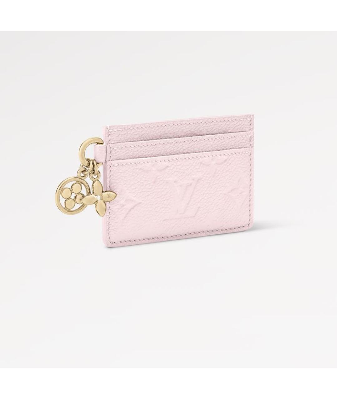 LOUIS VUITTON Розовый кожаный кардхолдер, фото 2