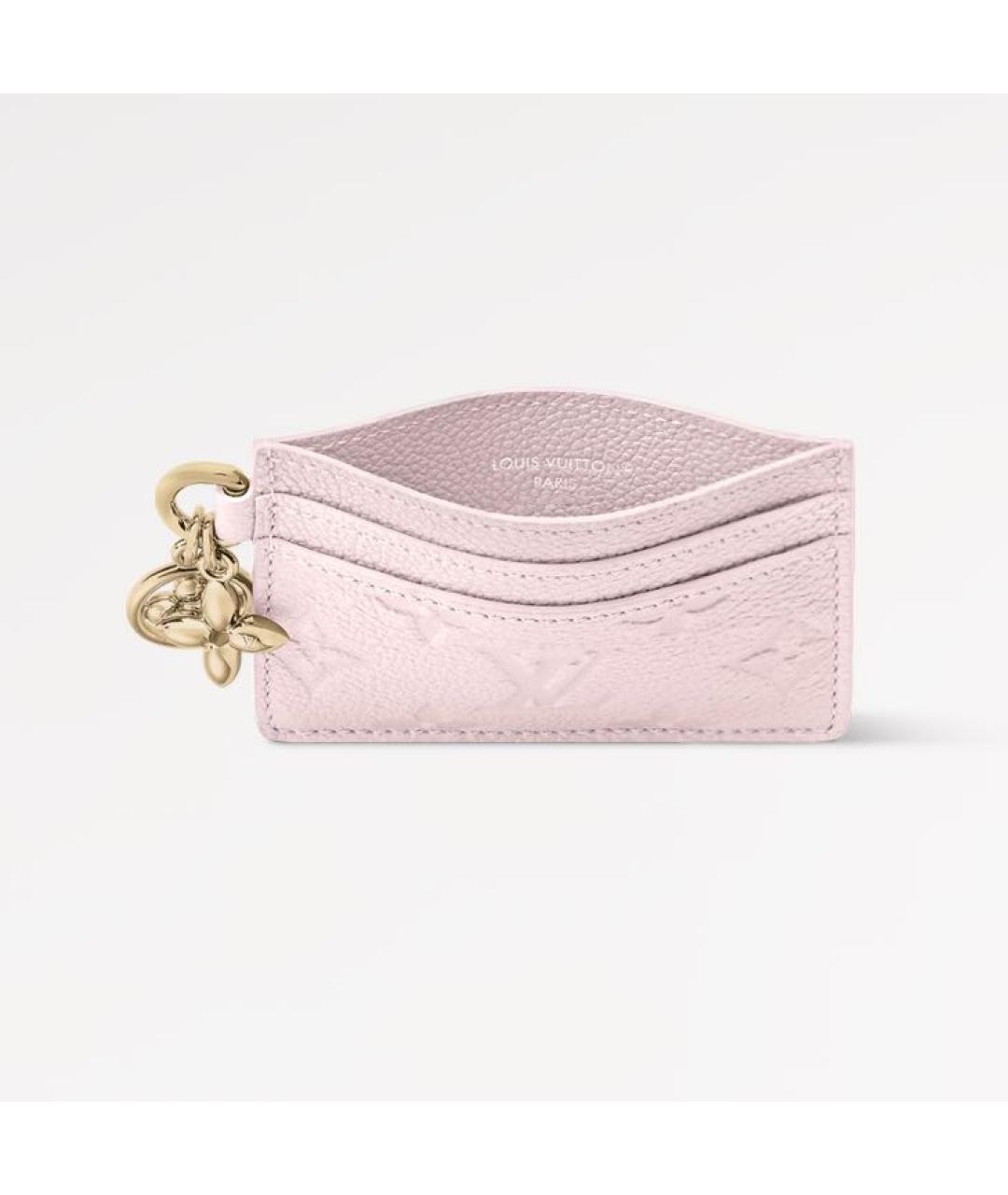 LOUIS VUITTON Розовый кожаный кардхолдер, фото 3