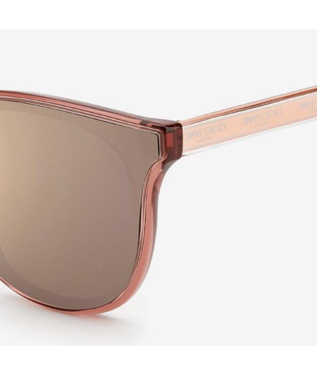 JIMMY CHOO Бежевые пластиковые солнцезащитные очки, фото 4