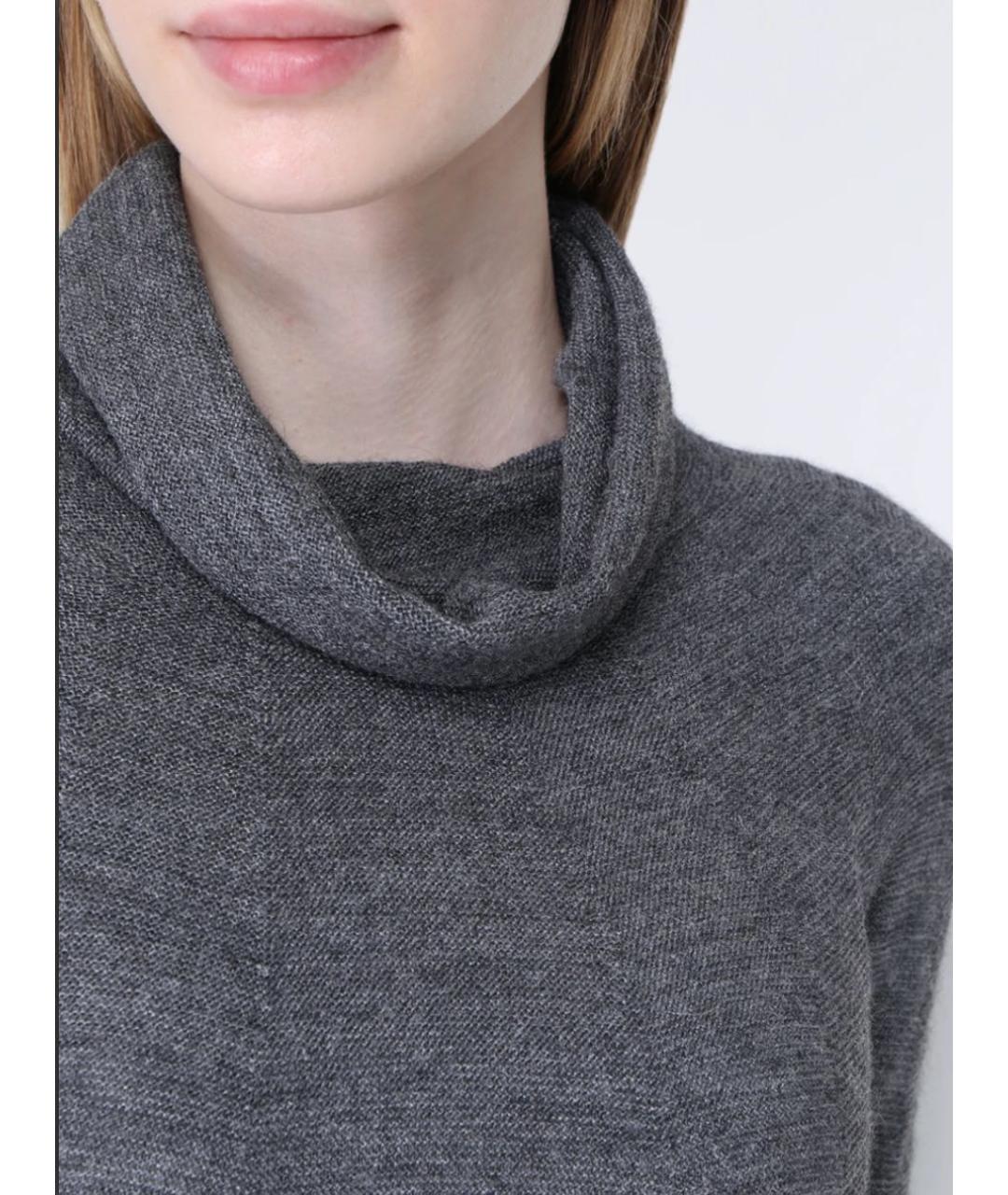 LORENA ANTONIAZZI Серое шерстяное повседневное платье, фото 7