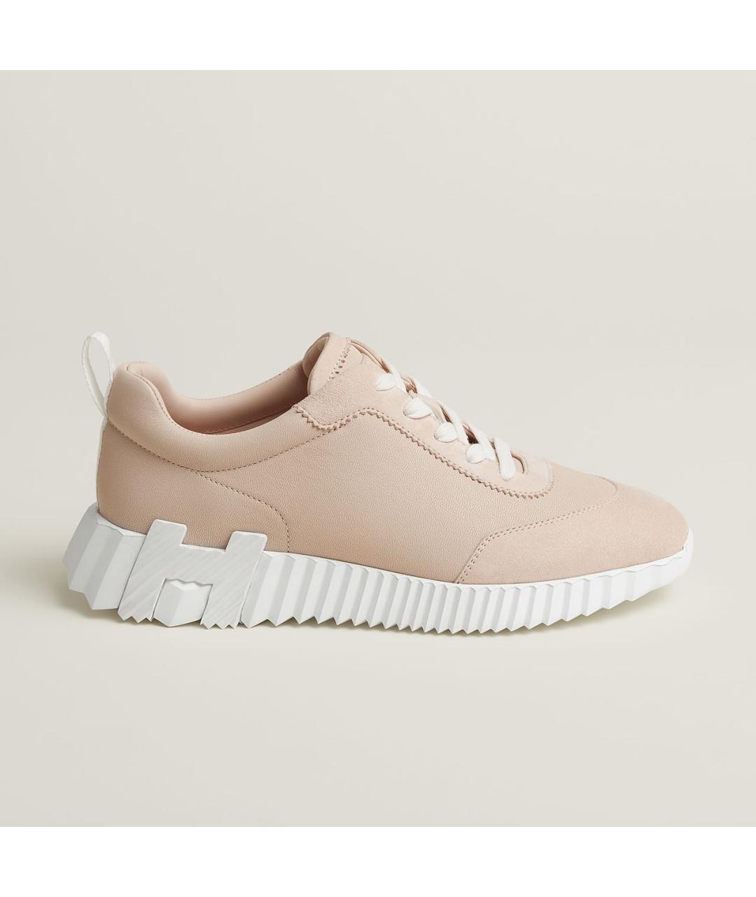 HERMES Розовые кожаные кроссовки, фото 7