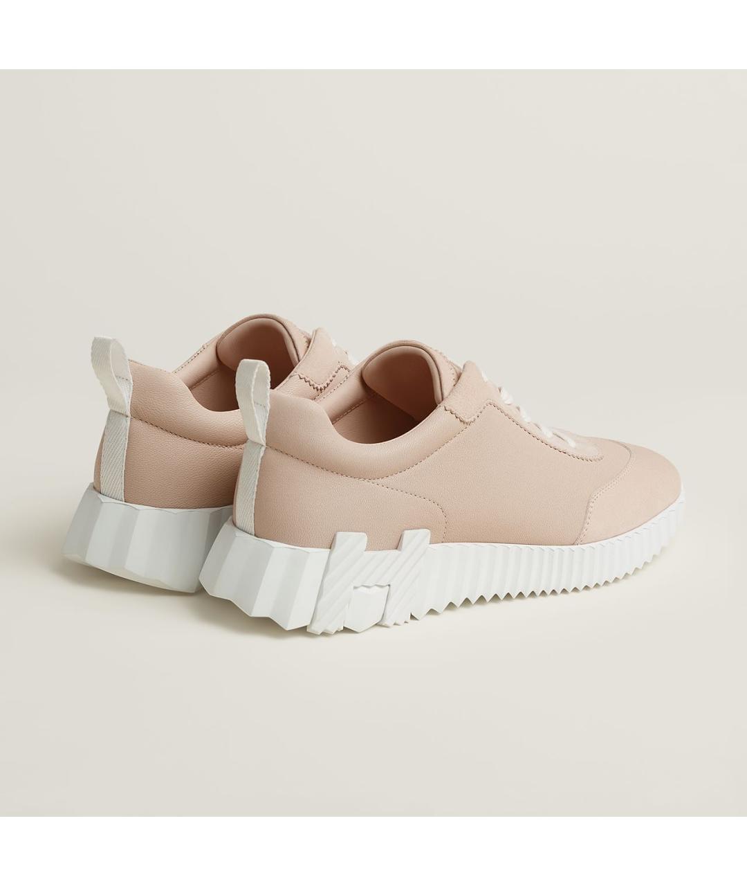 HERMES Розовые кожаные кроссовки, фото 4