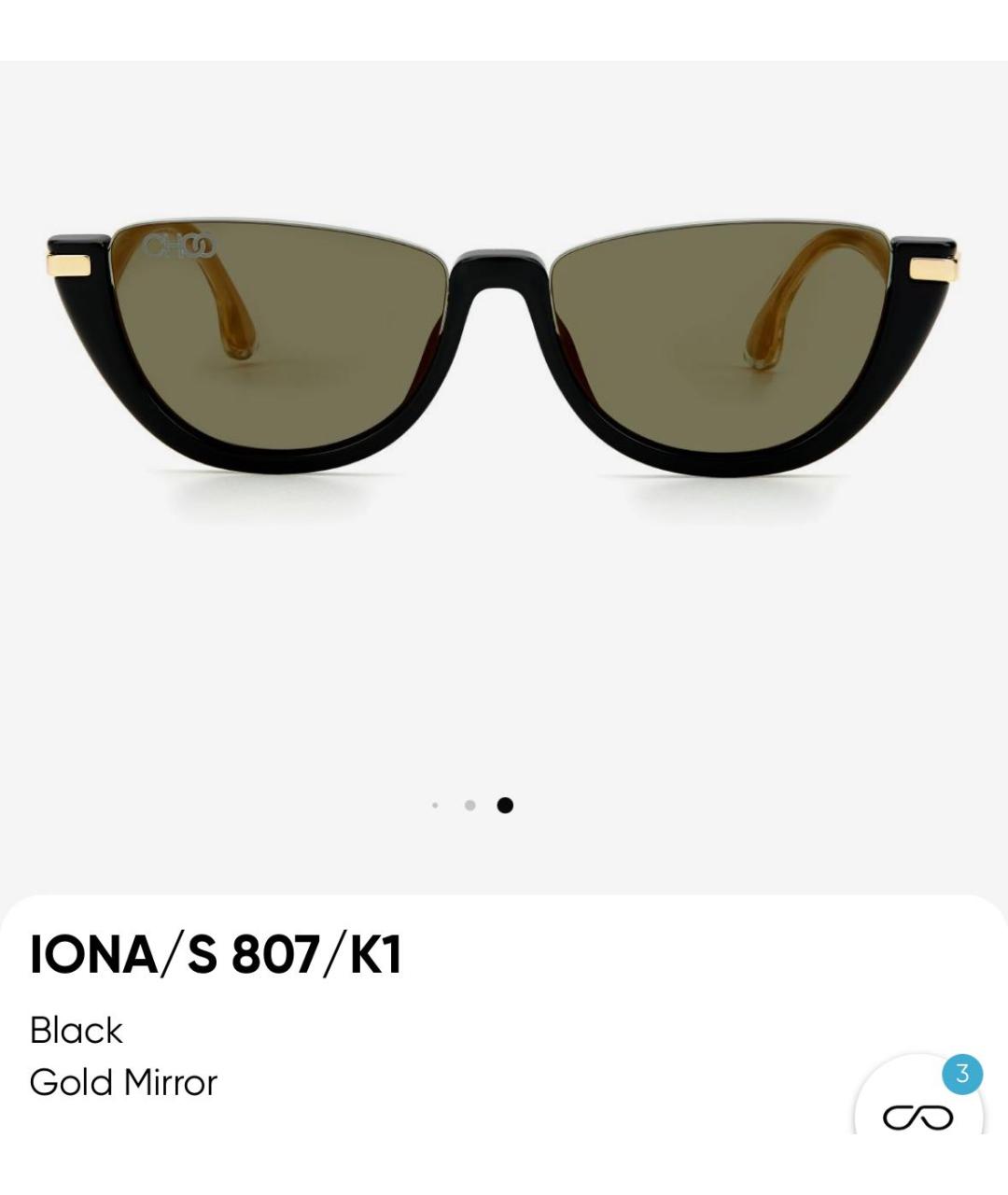 JIMMY CHOO Черные пластиковые солнцезащитные очки, фото 2