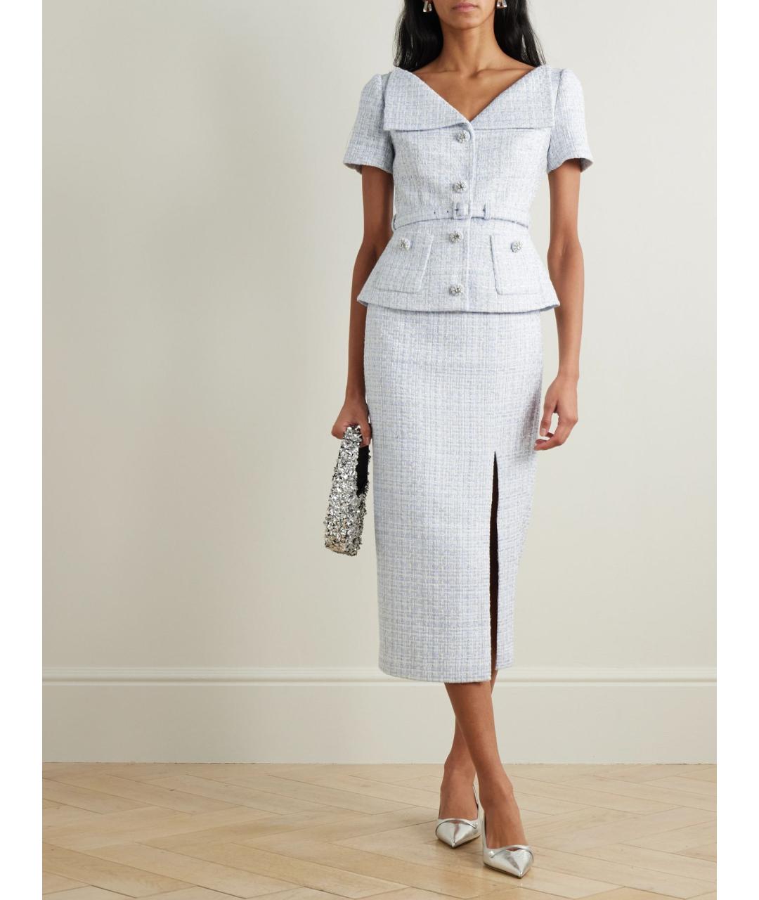 SELF-PORTRAIT Голубое коктейльное платье, фото 6