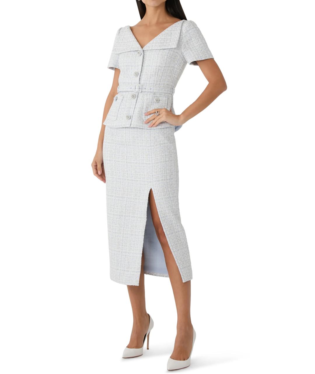 SELF-PORTRAIT Голубое коктейльное платье, фото 5