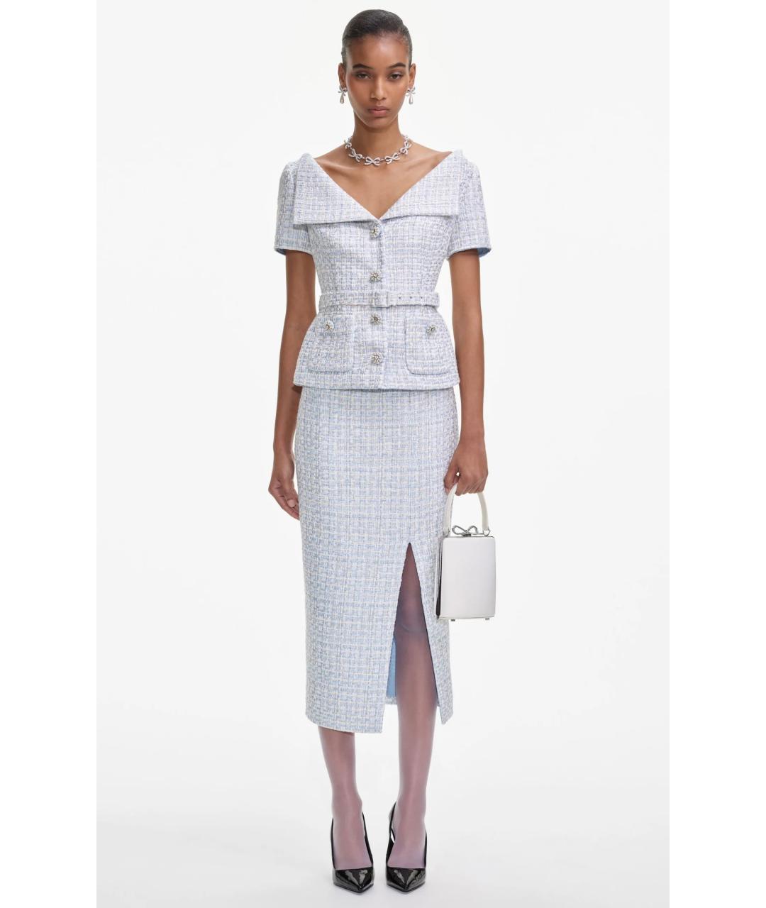 SELF-PORTRAIT Голубое коктейльное платье, фото 2