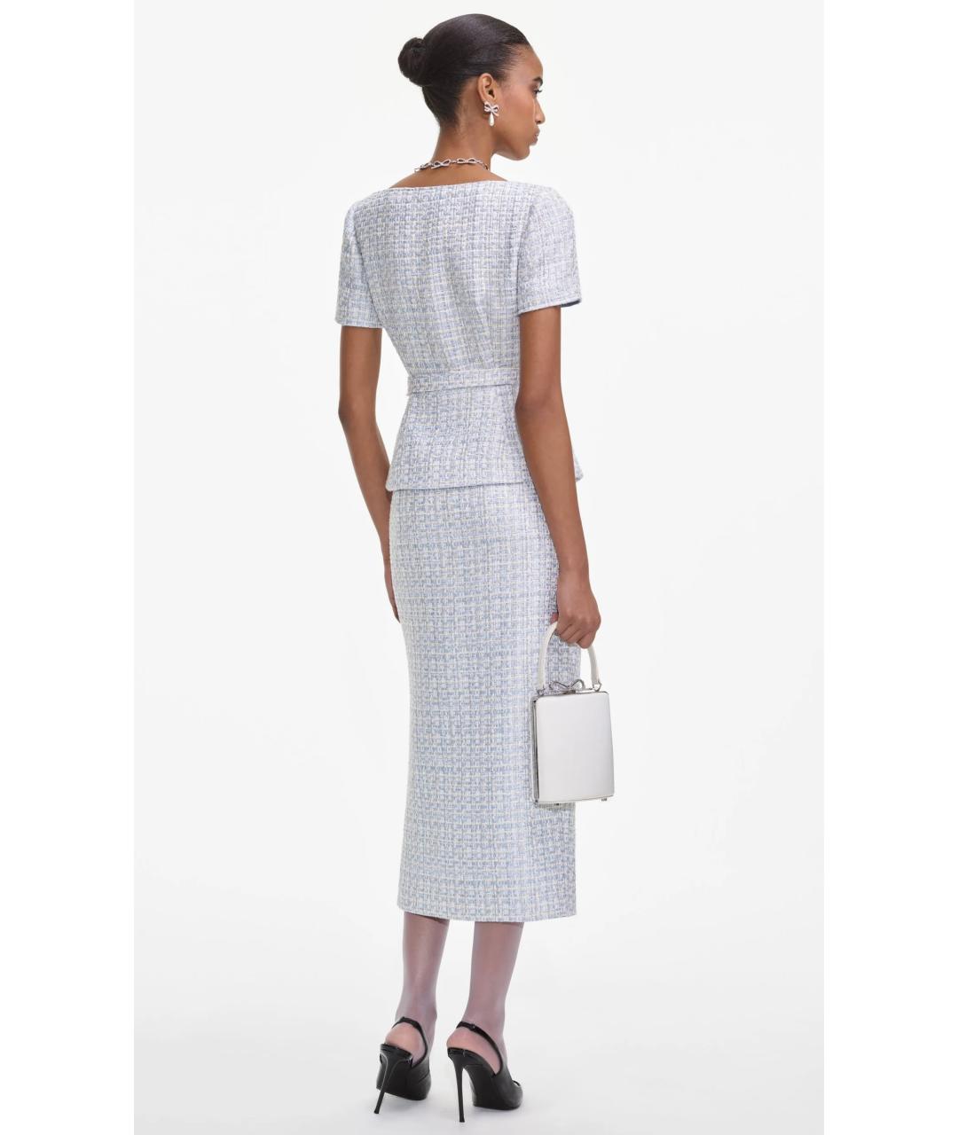 SELF-PORTRAIT Голубое коктейльное платье, фото 4