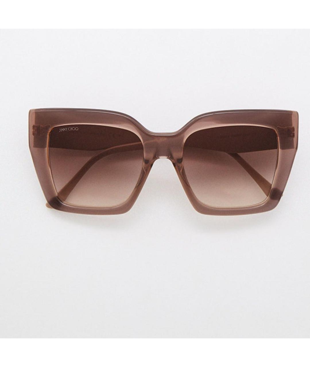 JIMMY CHOO Бежевые пластиковые солнцезащитные очки, фото 2