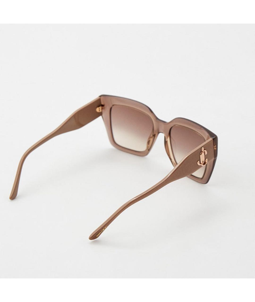 JIMMY CHOO Бежевые пластиковые солнцезащитные очки, фото 5