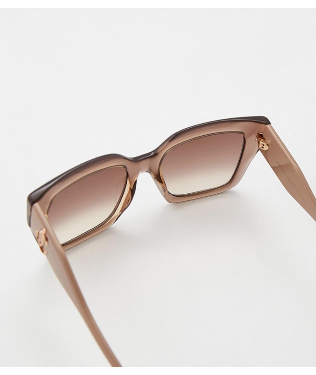 JIMMY CHOO Бежевые пластиковые солнцезащитные очки, фото 4