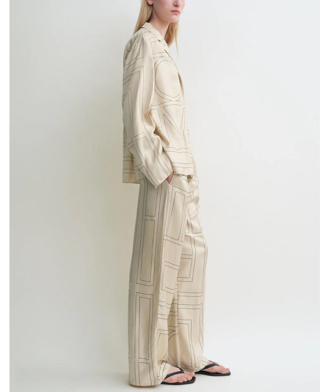 TOTEME Бежевый шелковый костюм с брюками, фото 3