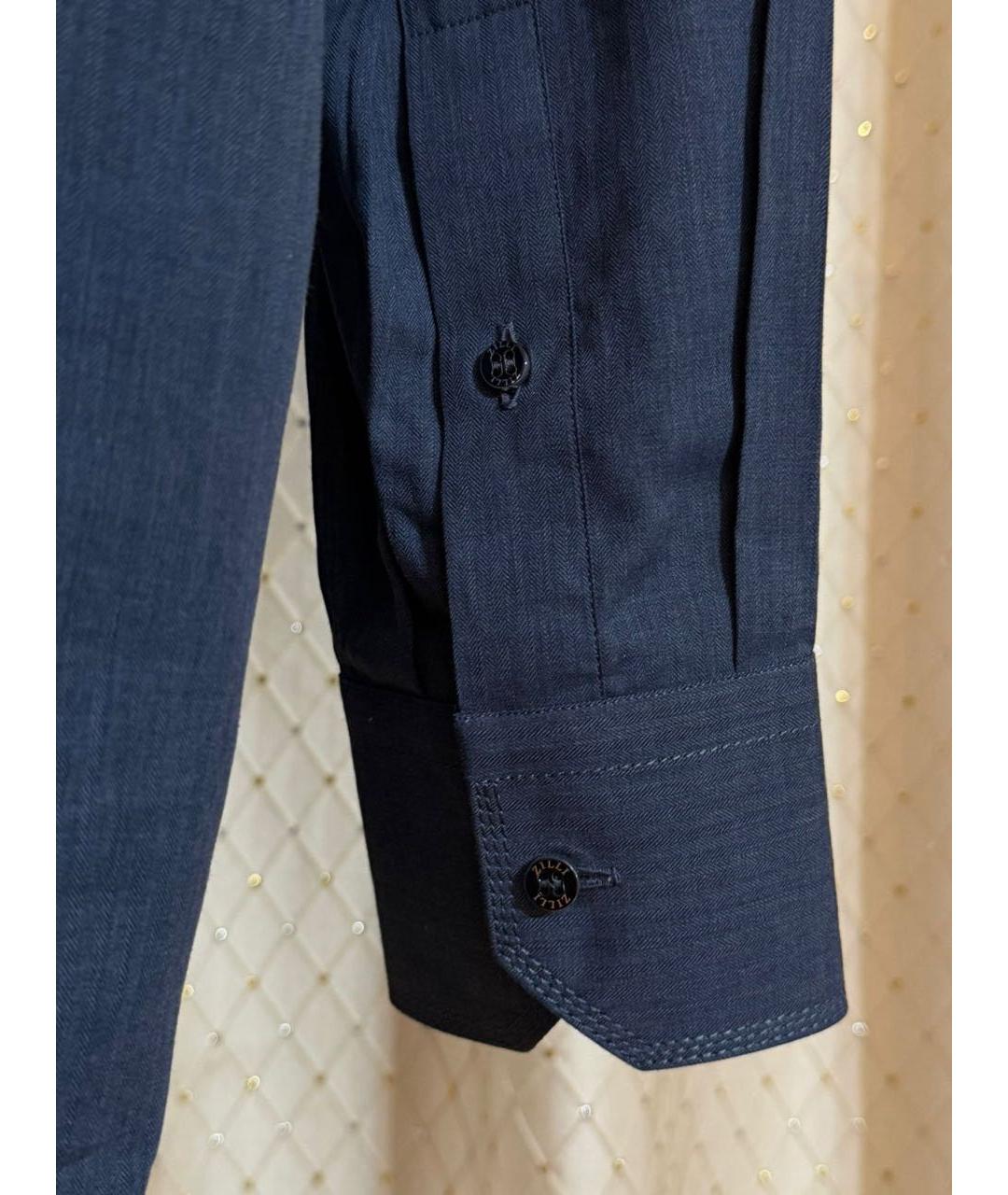 ZILLI Синяя хлопковая кэжуал рубашка, фото 7