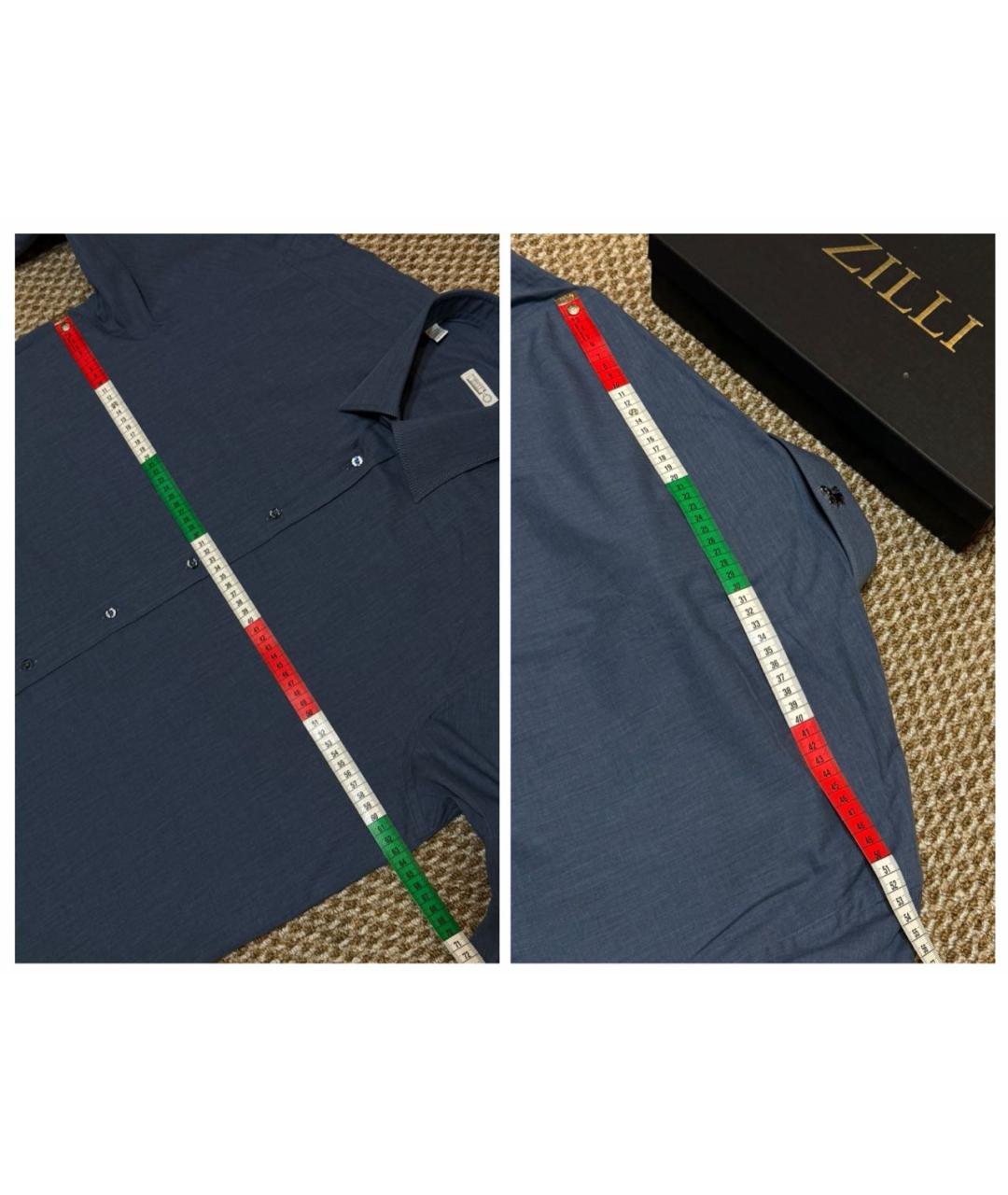 ZILLI Синяя хлопковая кэжуал рубашка, фото 8