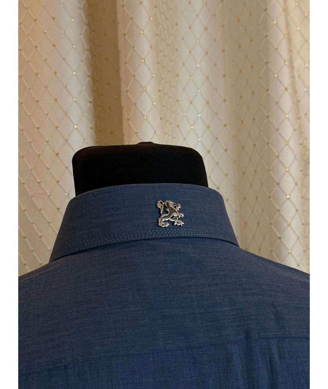 ZILLI Синяя хлопковая кэжуал рубашка, фото 3