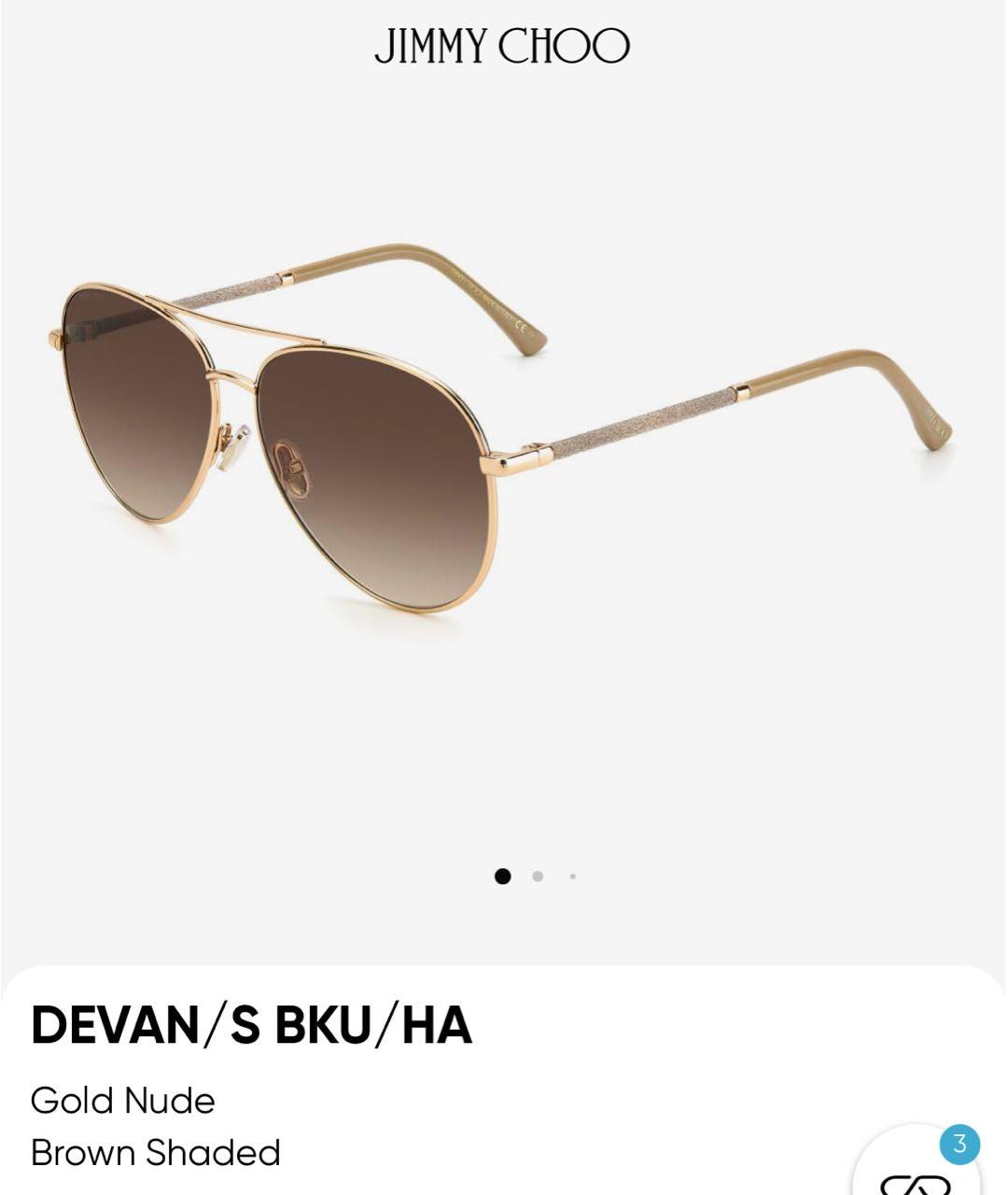 JIMMY CHOO Золотые металлические солнцезащитные очки, фото 4