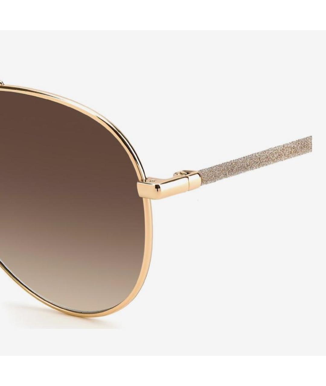 JIMMY CHOO Золотые металлические солнцезащитные очки, фото 2