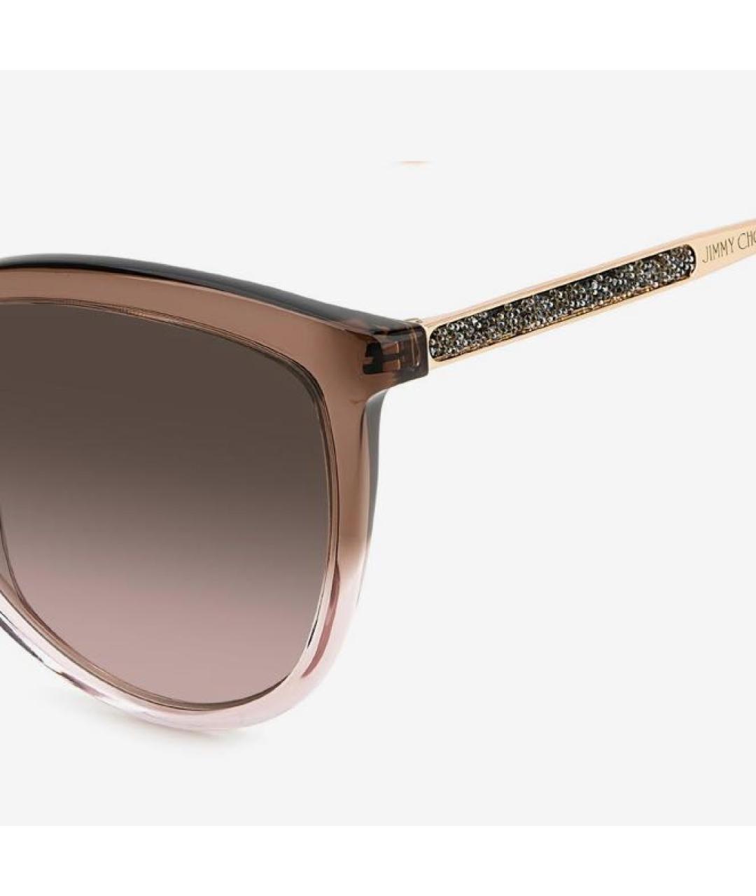 JIMMY CHOO Коричневые пластиковые солнцезащитные очки, фото 4