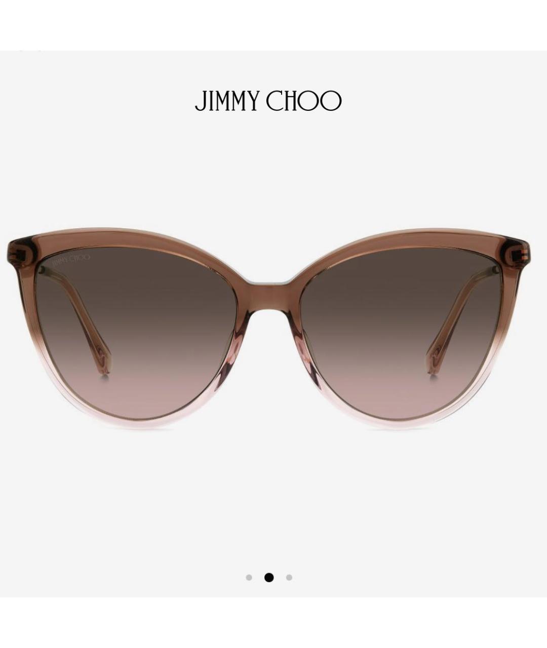 JIMMY CHOO Коричневые пластиковые солнцезащитные очки, фото 3