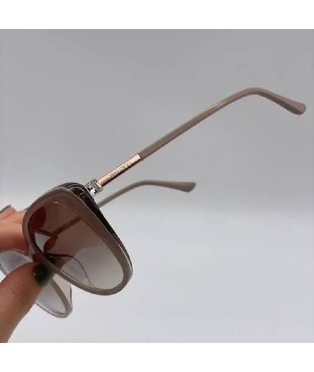 JIMMY CHOO Бежевые пластиковые солнцезащитные очки, фото 6