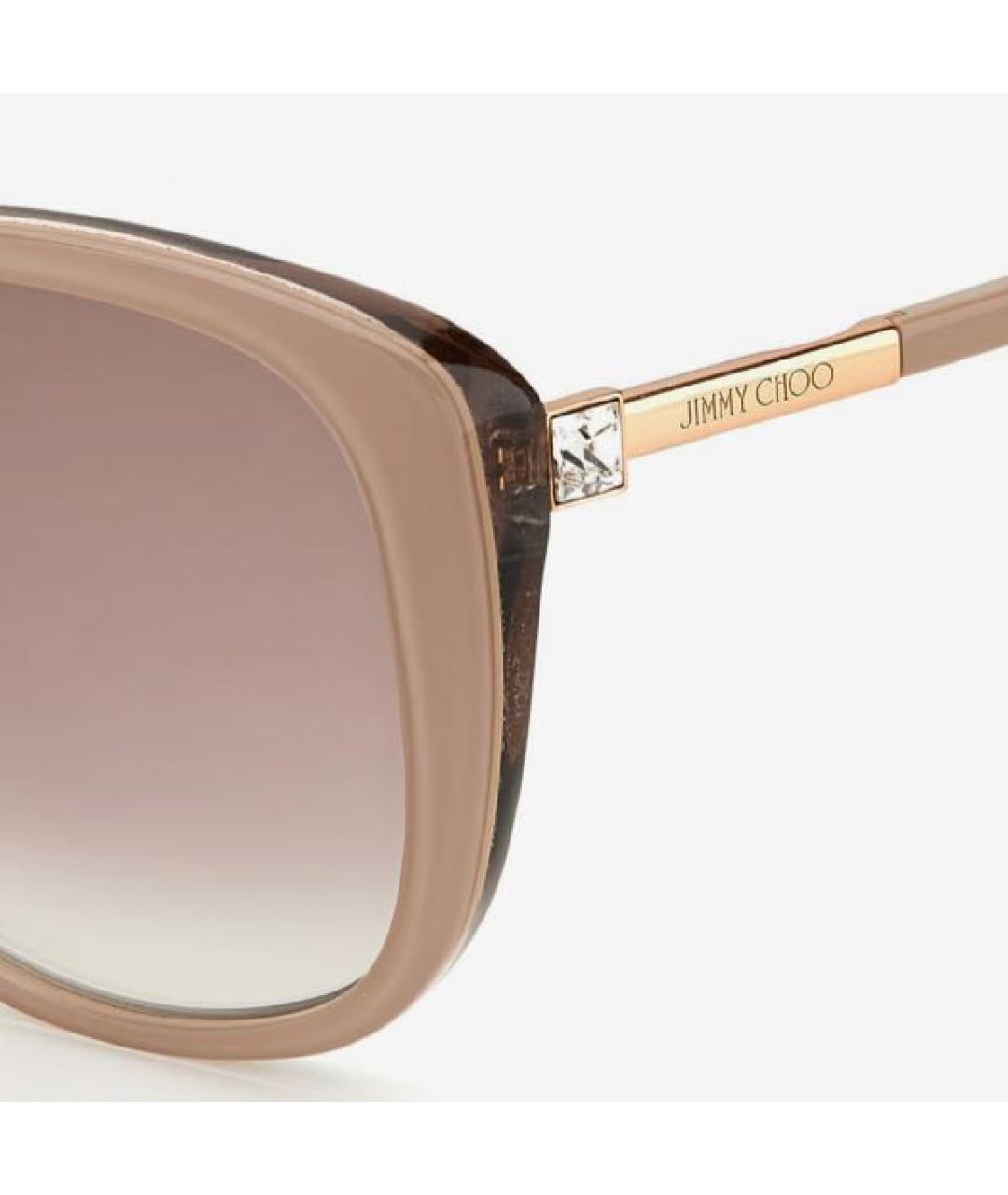 JIMMY CHOO Бежевые пластиковые солнцезащитные очки, фото 4