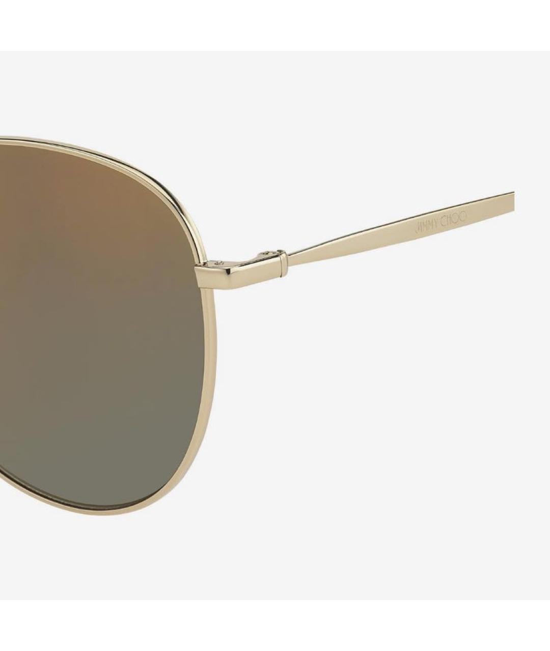 JIMMY CHOO Золотые металлические солнцезащитные очки, фото 5
