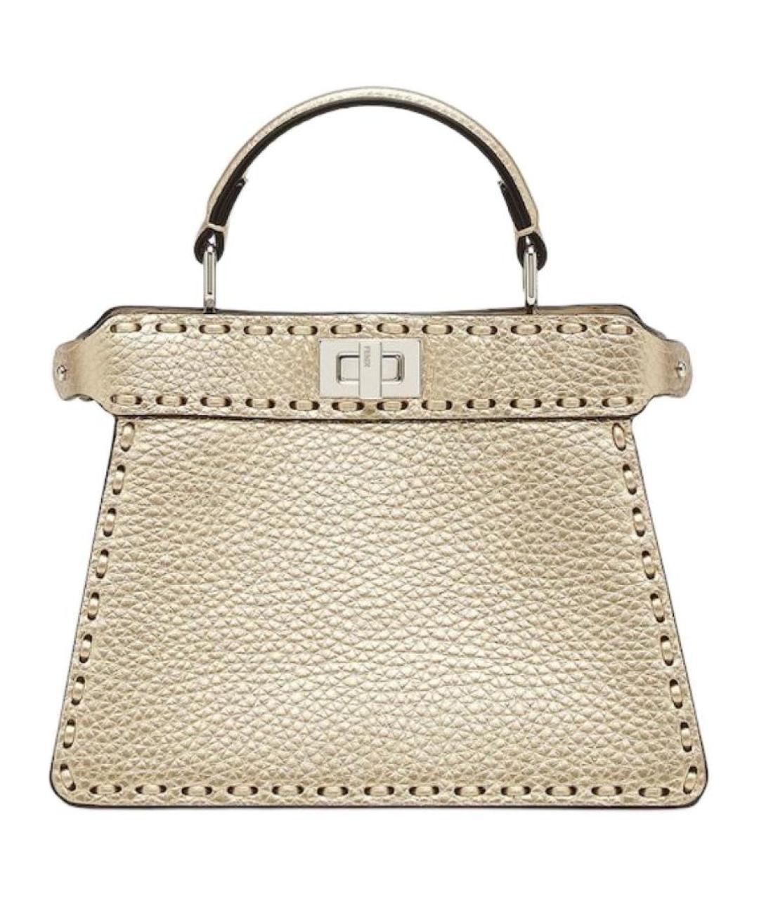 FENDI Бежевая кожаная сумка через плечо, фото 1