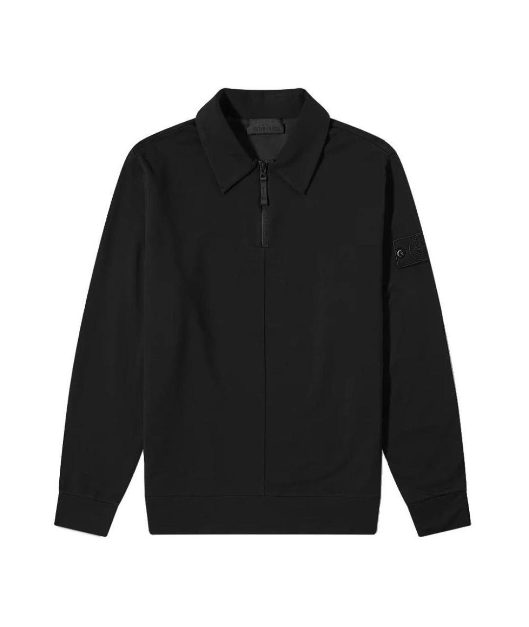 STONE ISLAND Черный хлопковый джемпер / свитер, фото 1