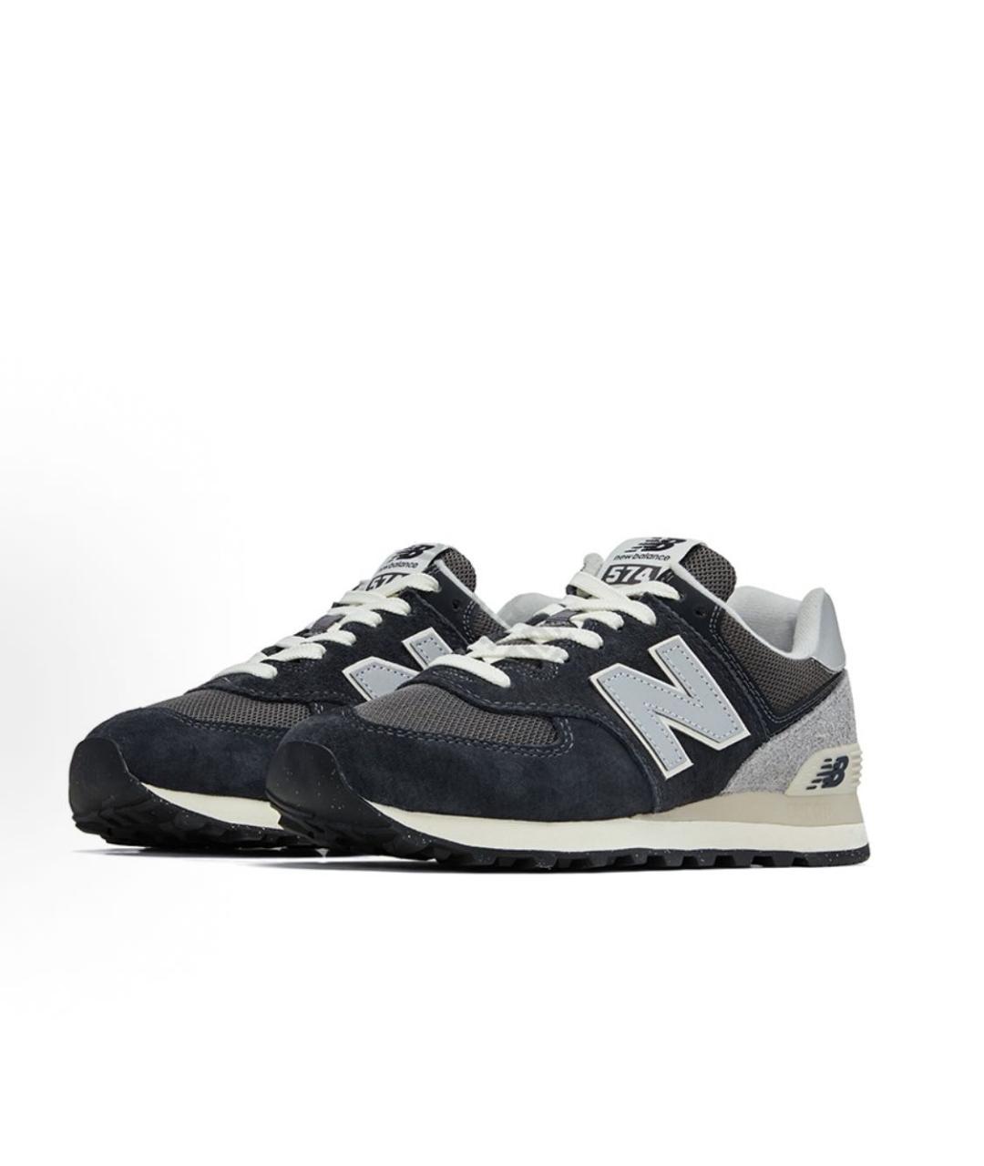 NEW BALANCE Черные замшевые низкие кроссовки / кеды, фото 2