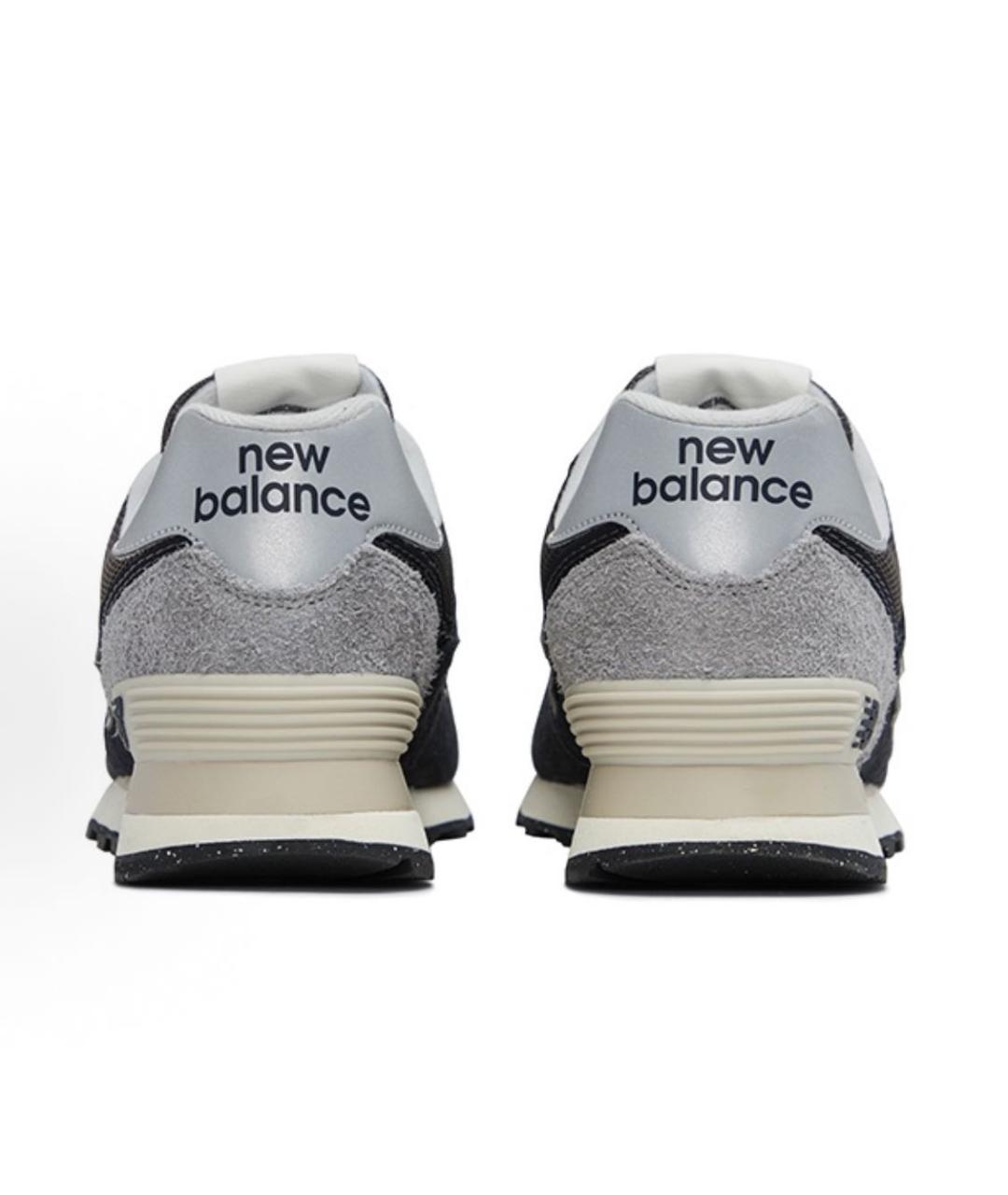 NEW BALANCE Черные замшевые низкие кроссовки / кеды, фото 4